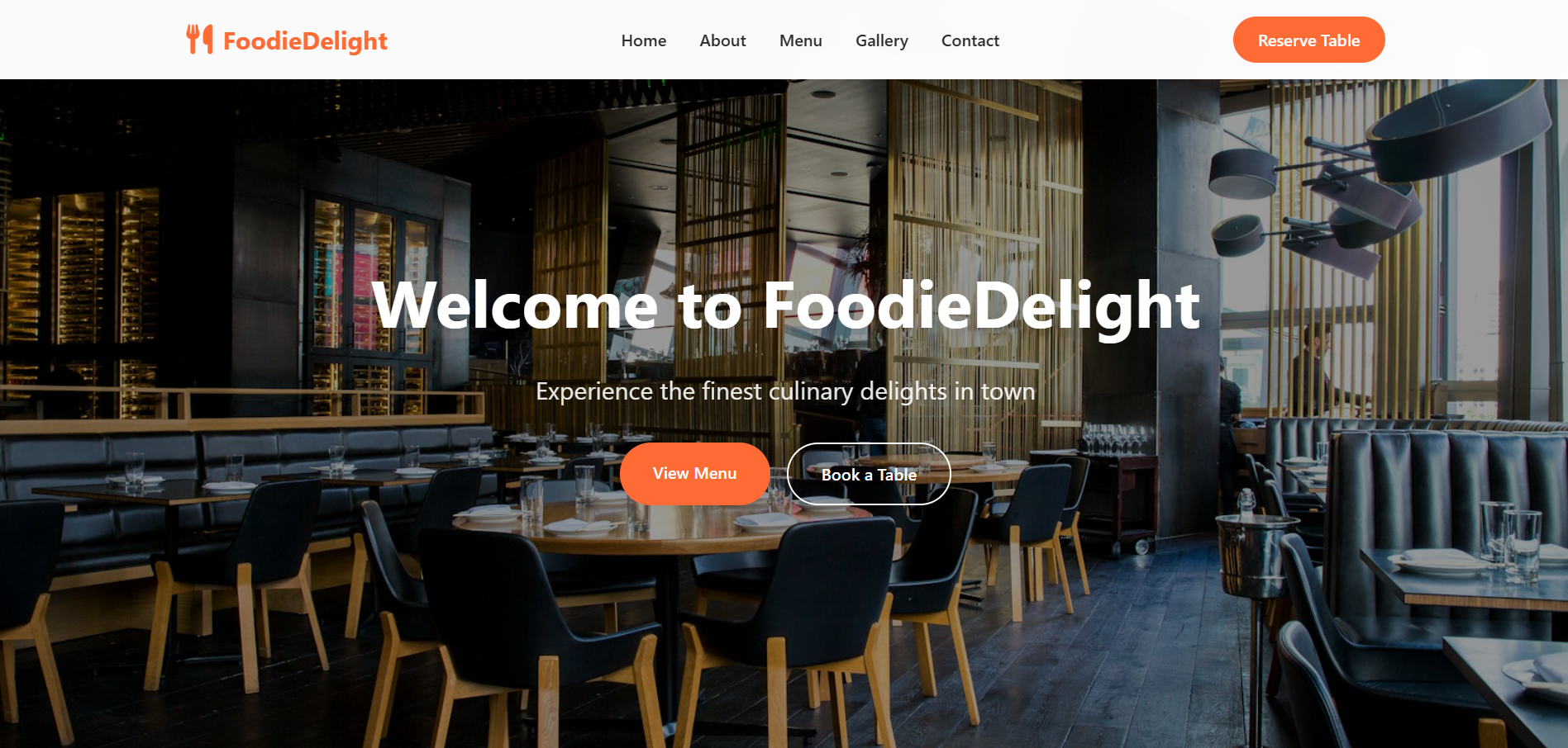 FoodieDelight Restaurant Hero